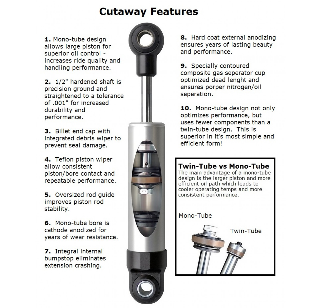 Ridetech 70-81 Camaro Firebird Rear Single Adjustable Shock