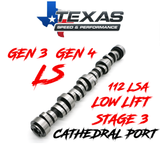 Texas Speed GM LS Truck Low Lift Cathedral Port Stage 3 Camshaft 112 LSA