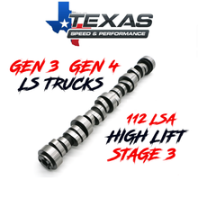 Cargar imagen en el visor de la galería, Texas Speed GM Gen 3 Gen 4 LS Truck High Lift Stage 3 Camshaft 112 LSA