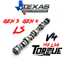 Cargar imagen en el visor de la galería, Texas Speed GM Gen 3 Gen 4 LS Torquer V4 Camshaft 112 LSA